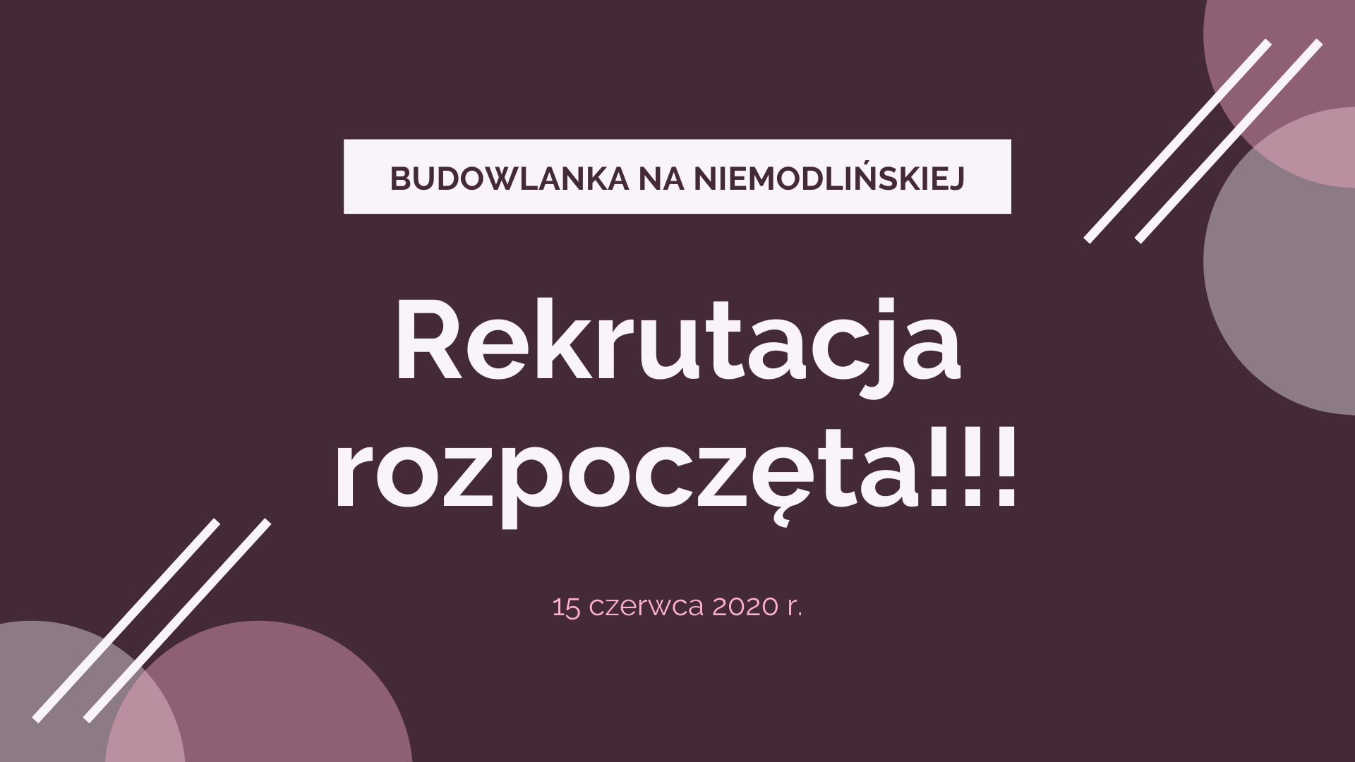 Rekrutacja rozpoczęta!
