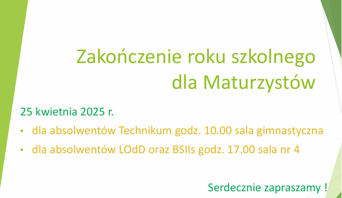 Zakończenie roku szkolnego dla Maturzystów