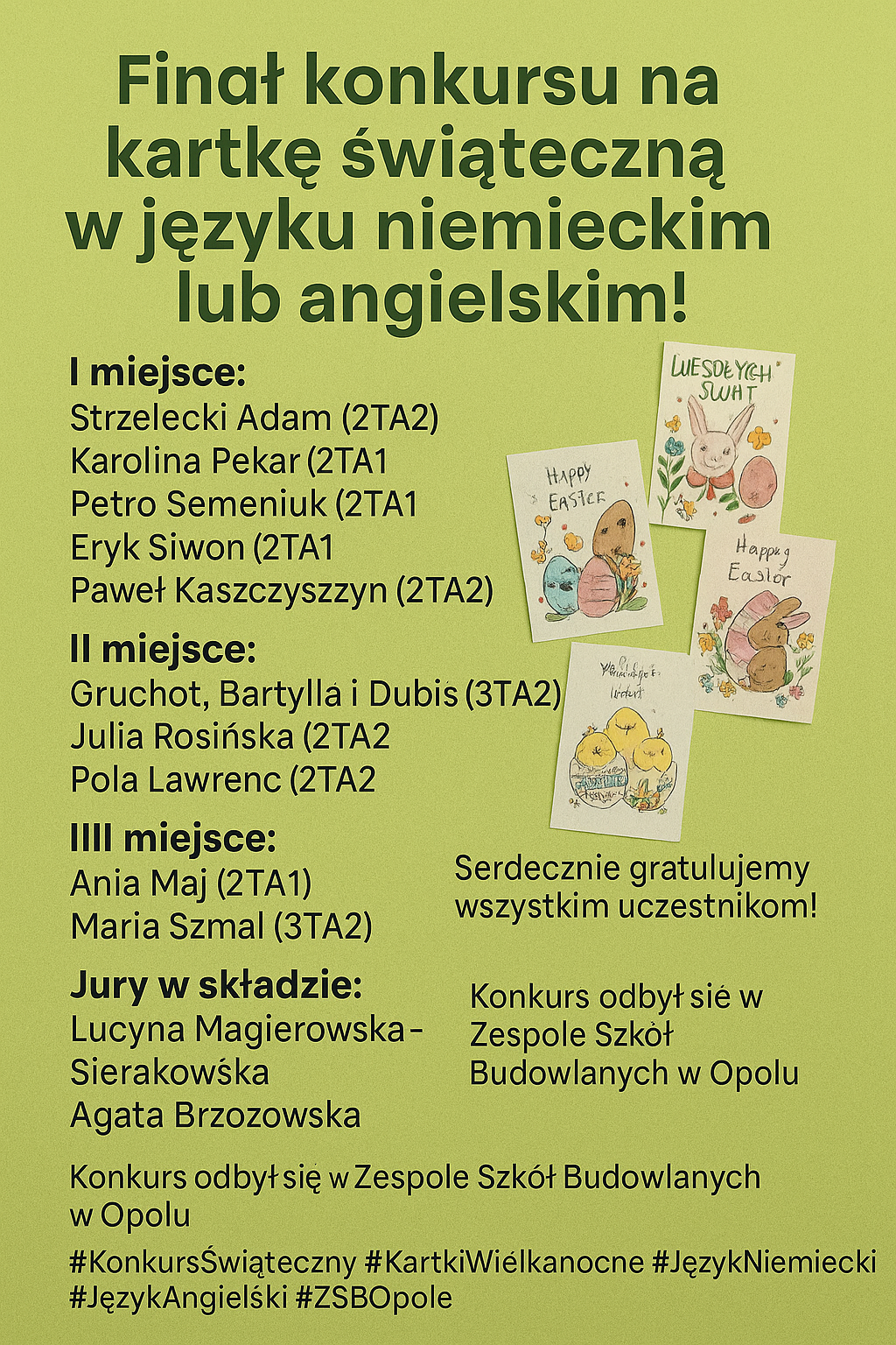 Finał konkursu na kartkę świąteczną w języku niemieckim lub angielskim!