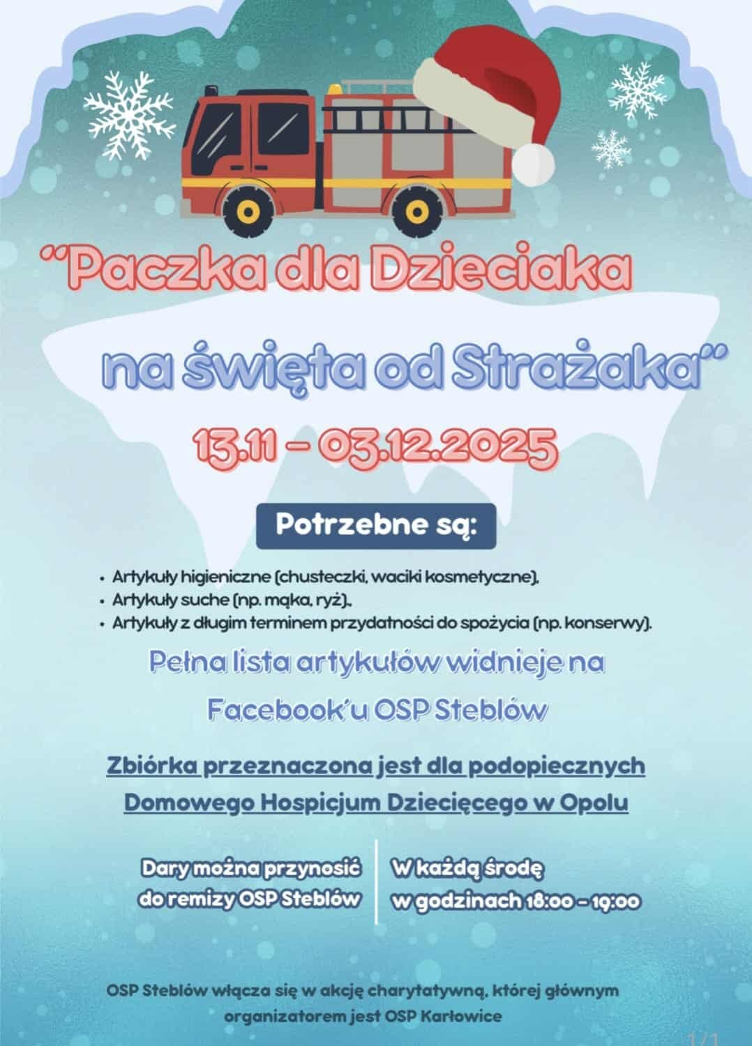„Paczka dla dzieciaka na święta od Strażaka”
